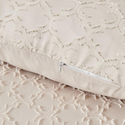 Boho Bettwäsche Set 220x240 Beige Getuftet – 3-teilig