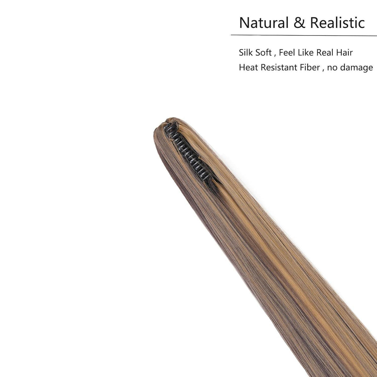 Zopf Extension Dunkelblond & Mittelbraun 55cm mit Klaue