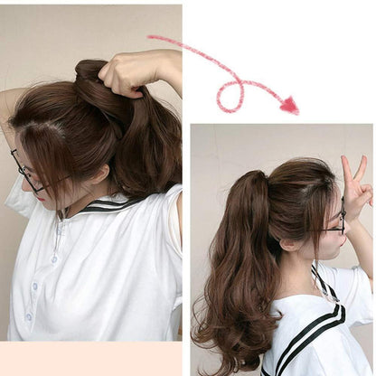 Pferdeschwanz Clip-in Extension – Sandblond & Natürliches Blond