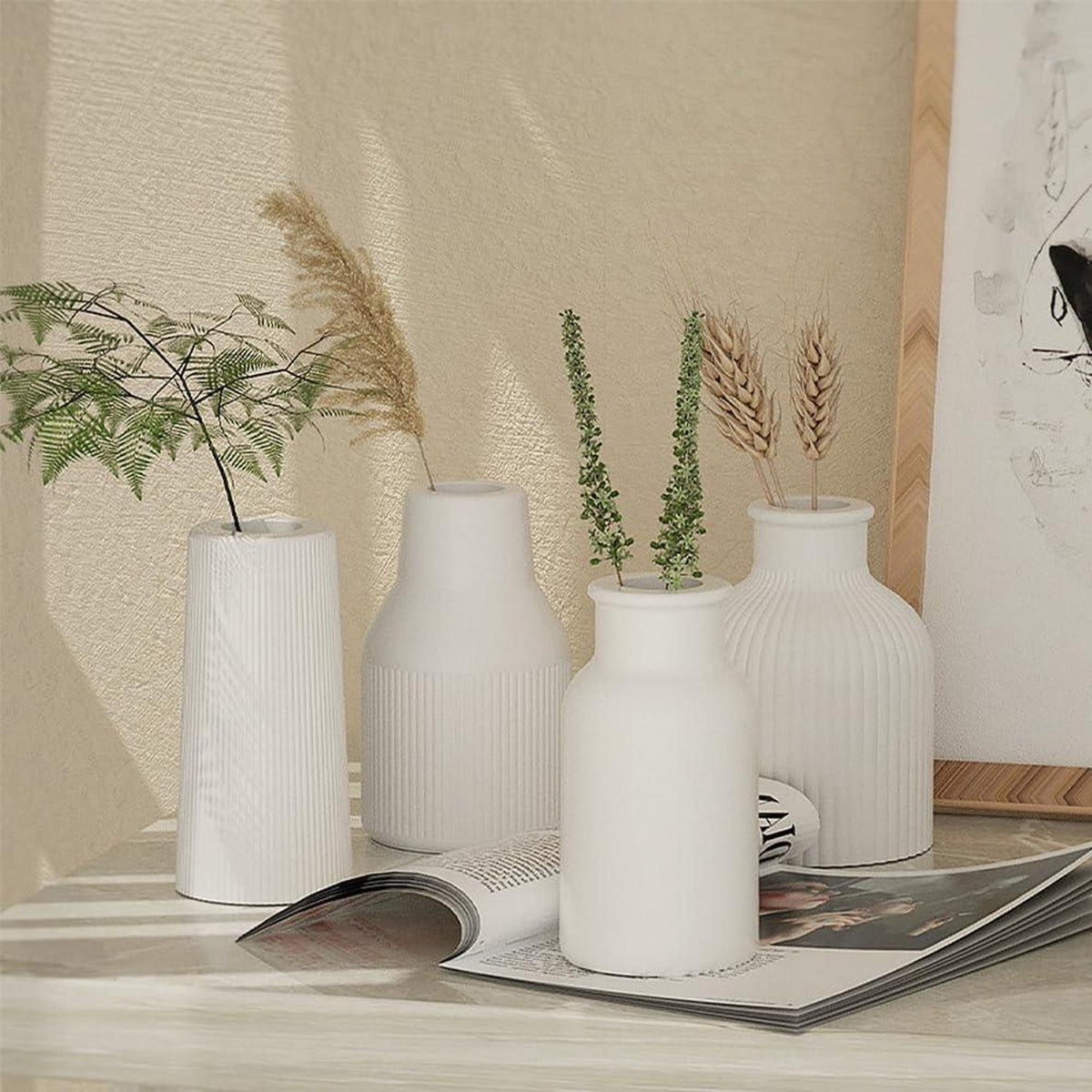 Silikonform Vase Set – 4 Formen + Palette für DIY Harzvasen