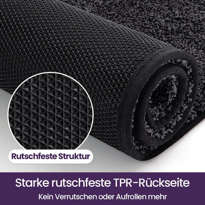 Fußmatte Innen rutschfest 120x180 cm Schwarz-Grau