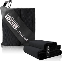 Schnelltrocknendes Mikrofaser Sporthandtuch 80x40cm 2er Set Schwarz