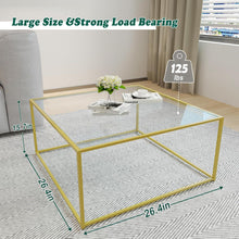 Moderner Couchtisch 67x67 Glas Goldgestell
