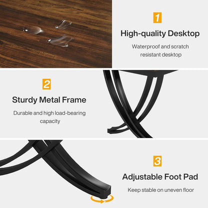 Rechteckiger Esstisch für 6-8 Personen | Rustikales Braun & Industriell