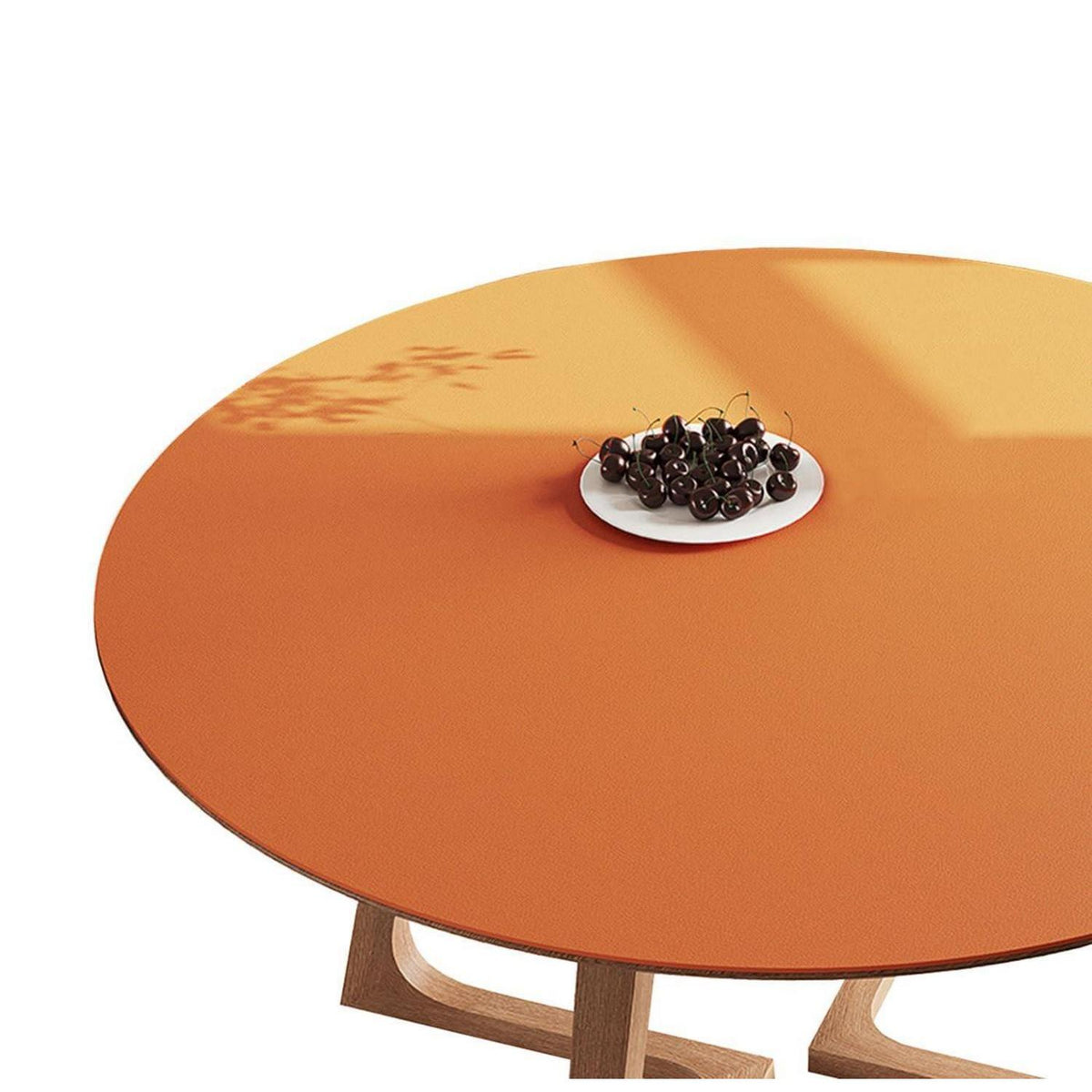 Runde PU Tischdecke wasserdicht Orange 110cm - Tischschutzfolie