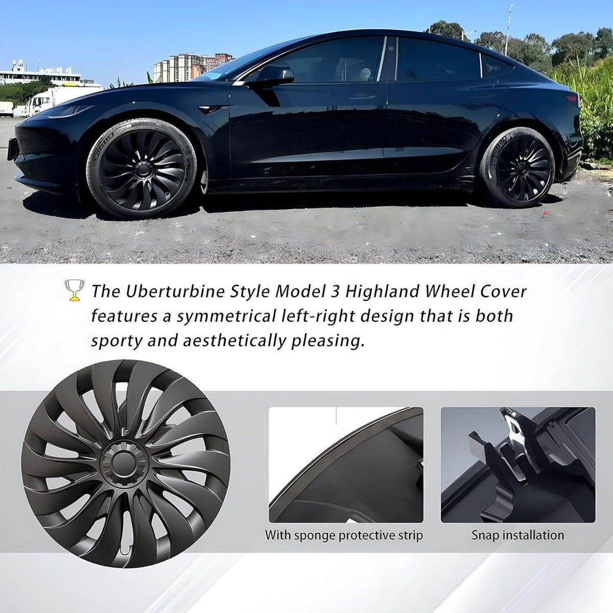 Radkappen Set Tesla Model 3 Highland 2024-2025 18 Zoll