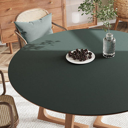 PU Tischdecke Rund 110cm Dunkelgrün – Wasserdichter Tischschutz