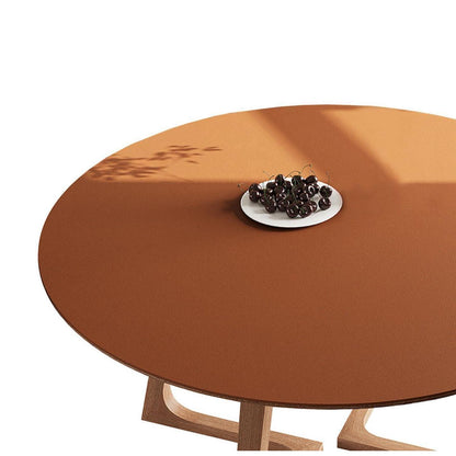 Runde PU Tischdecke wasserdicht braun 110cm - Schutzfolie
