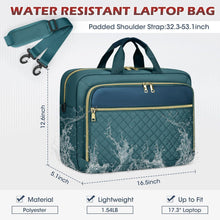 Laptoptasche 17,3 Zoll Damen, wasserdicht, Business, Grün