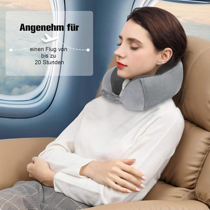 Reisekissen Memory Foam Nackenkissen Flugzeug Verstellbar Grau