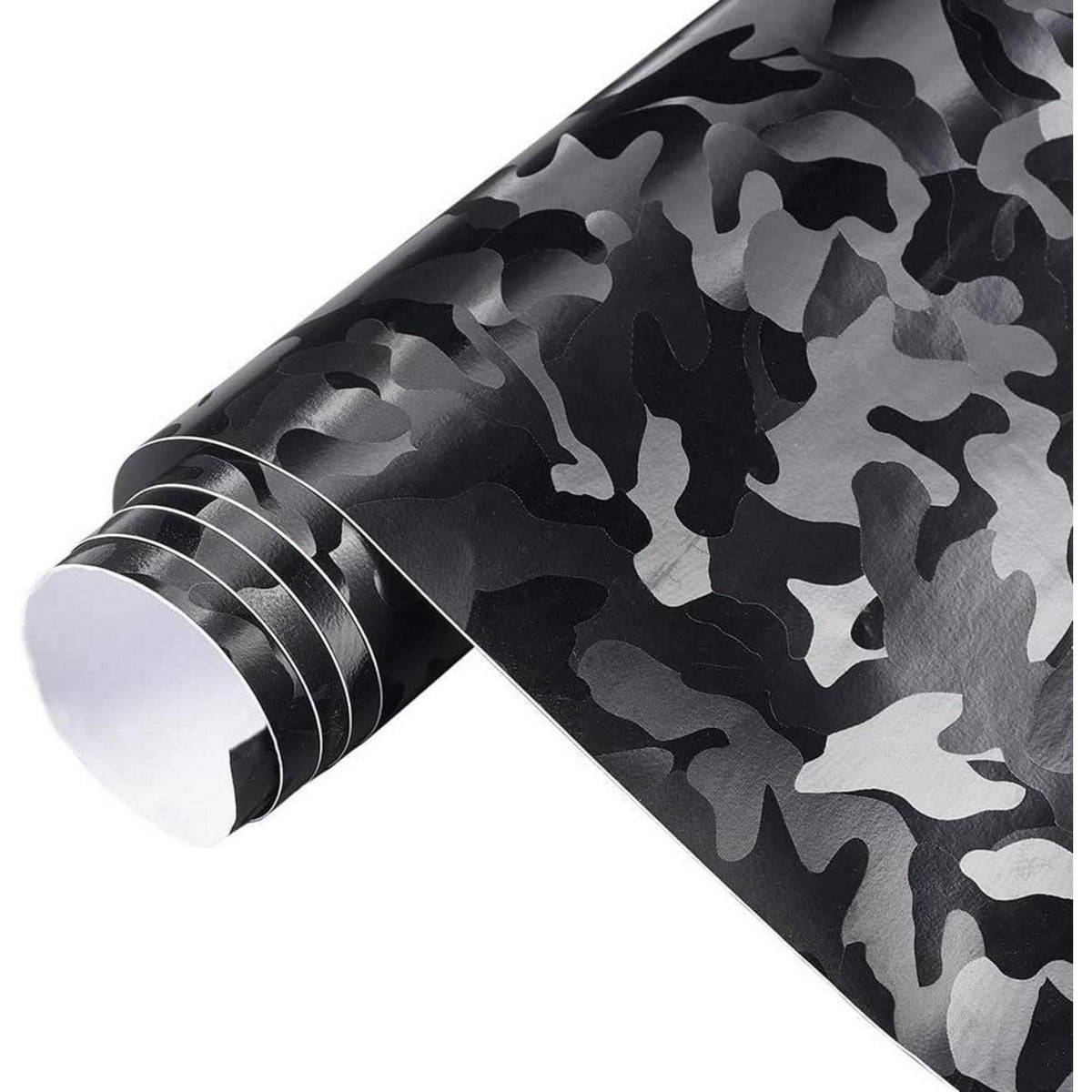 Auto Folie Camouflage Schwarz Glänzend – Selbstklebend 300x152cm