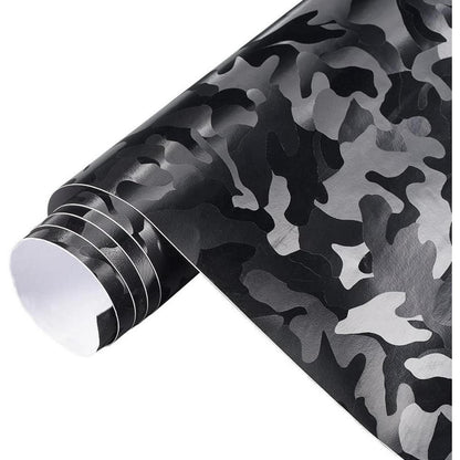 Auto Folie Camouflage Schwarz Glänzend – Selbstklebend 300x152cm