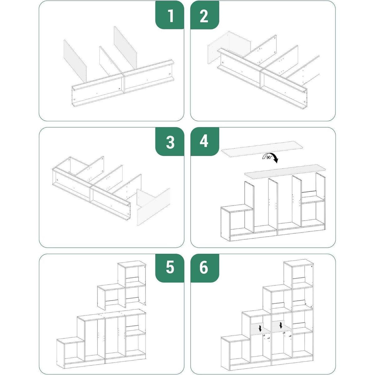 Bücherregal 10-Würfel Weiß – Verstellbar & Modular für Wohnzimmer