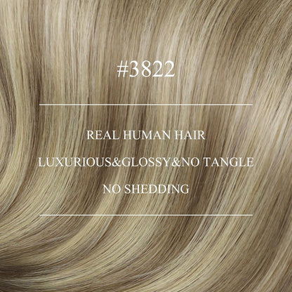 Echthaar Nanoring Extensions Braun Balayage Blond 55cm