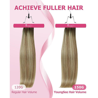 Echthaar Clip-in Extensions Braun Balayage 30cm 80g