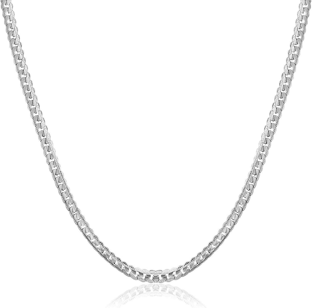 Panzerkette Edelstahl Silber Elegante Link Kette 4/5/6mm 46/51/56cm