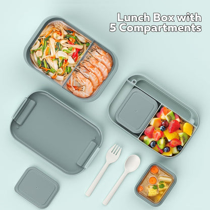 Lunchbox Erwachsene 1900ml Auslaufsicher mit Fächern – Grün