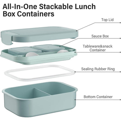 Lunchbox Erwachsene 1900ml Auslaufsicher mit Fächern – Grün