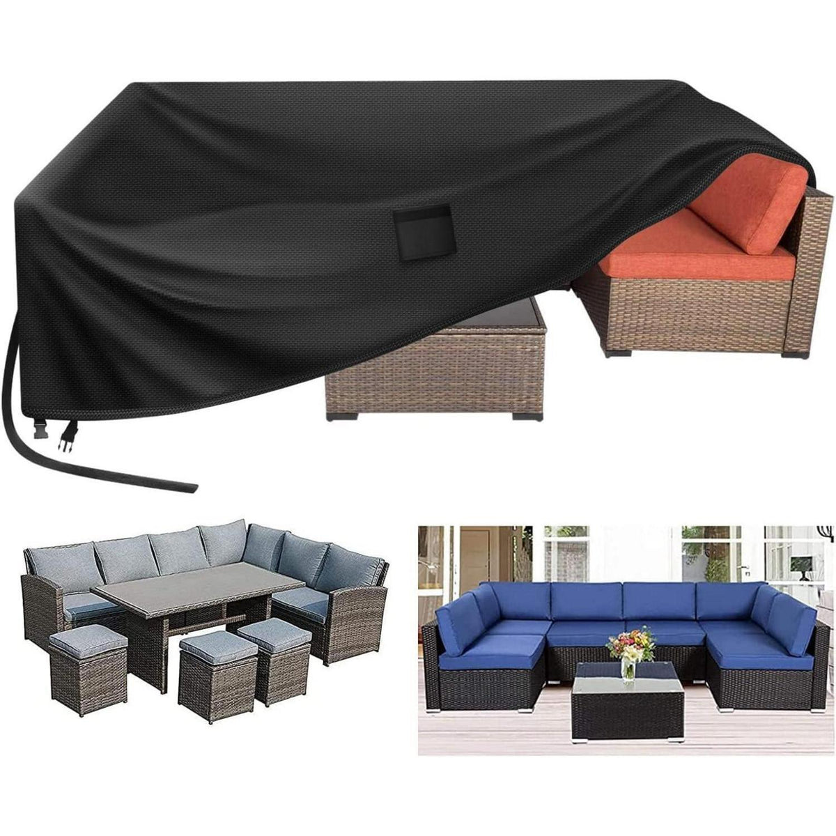 Wasserdichte Gartenmöbelabdeckung 300x250x100cm 420D Oxford UV-Schutz