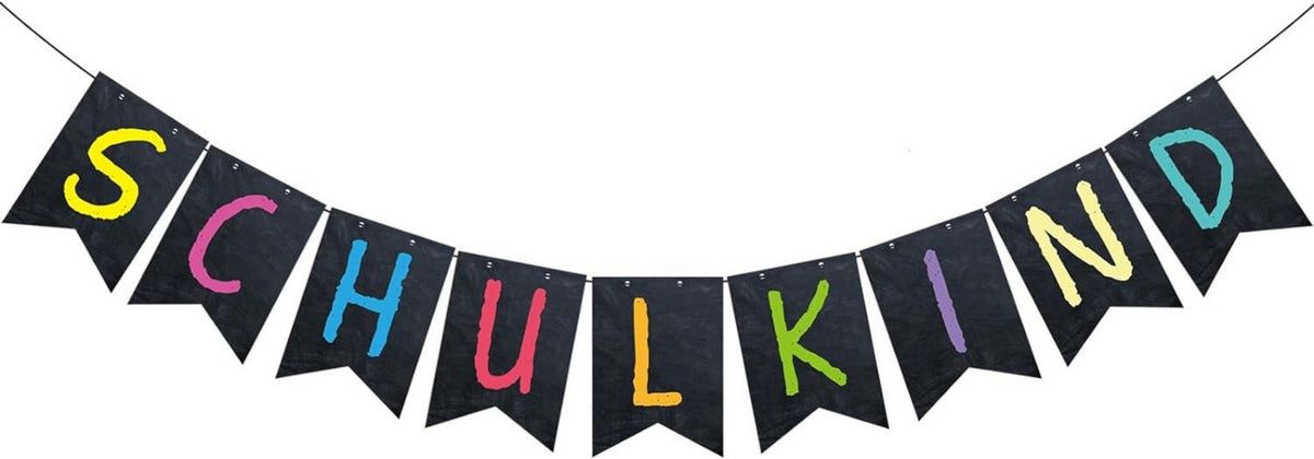 Schulkind Girlande Tafel-Stil Einschulung Deko Schwarz