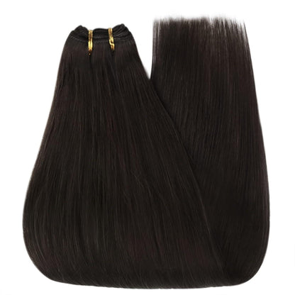 Echthaar Tressen Dunkelbraun 35cm – Volumen & Länge