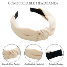 XECCUS Haarreif 3 Stück Damen Mädchen Stirnband Breit Beige