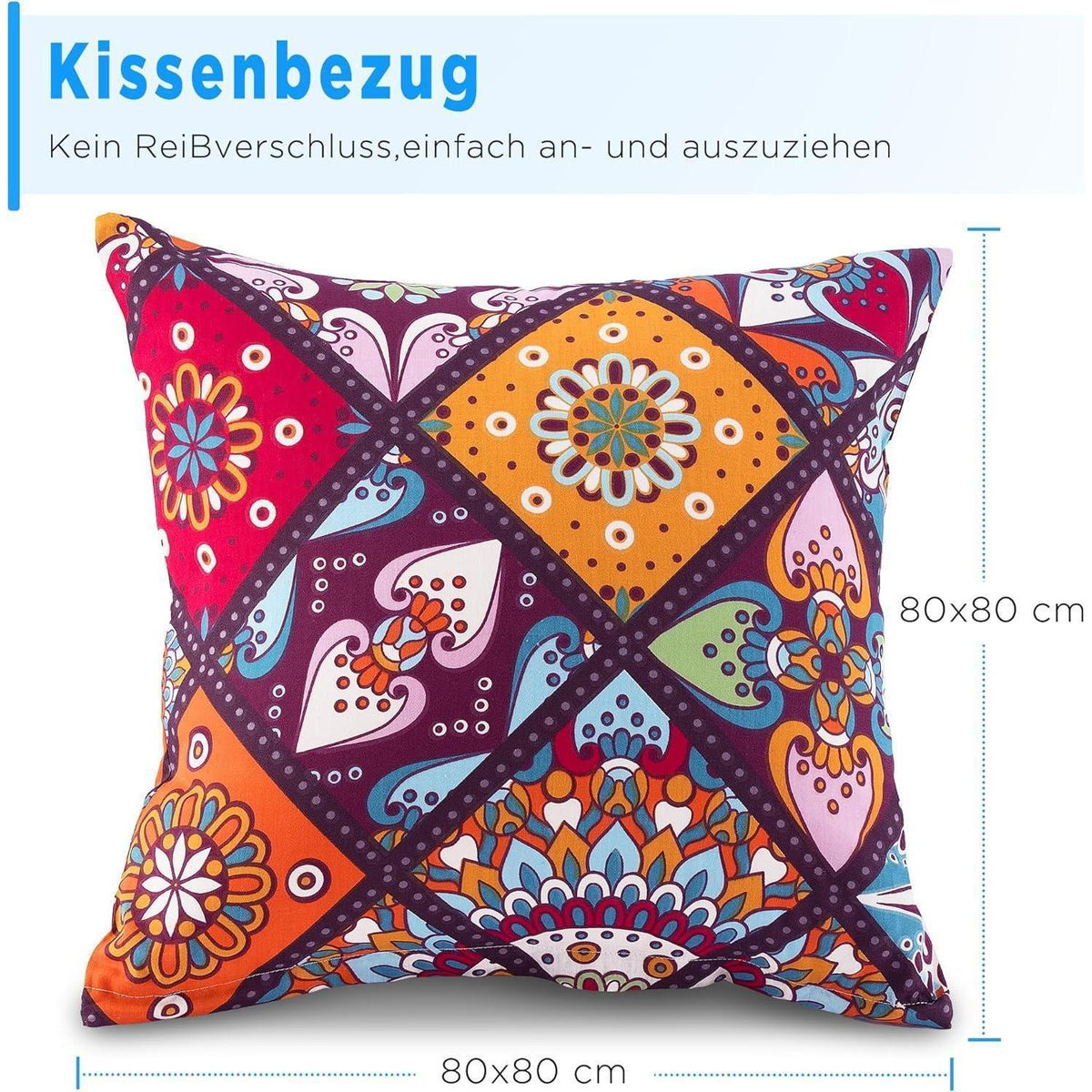 Bettwäsche-Set Baumwolle 155x220 cm Bunt Böhmen Paisley