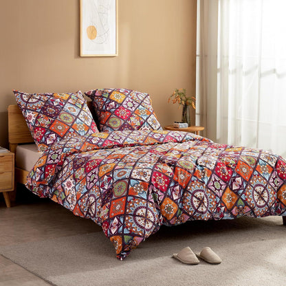 Bettwäsche-Set Baumwolle 155x220 cm Bunt Böhmen Paisley