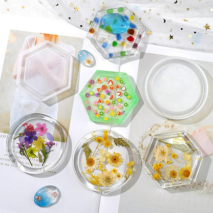 7er Set Silikonformen für Epoxidharz: Tablett, Untersetzer, Teller