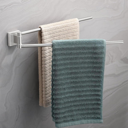 Schwenkbarer Handtuchhalter 2-armig gebürsteter Edelstahl Wandmontage