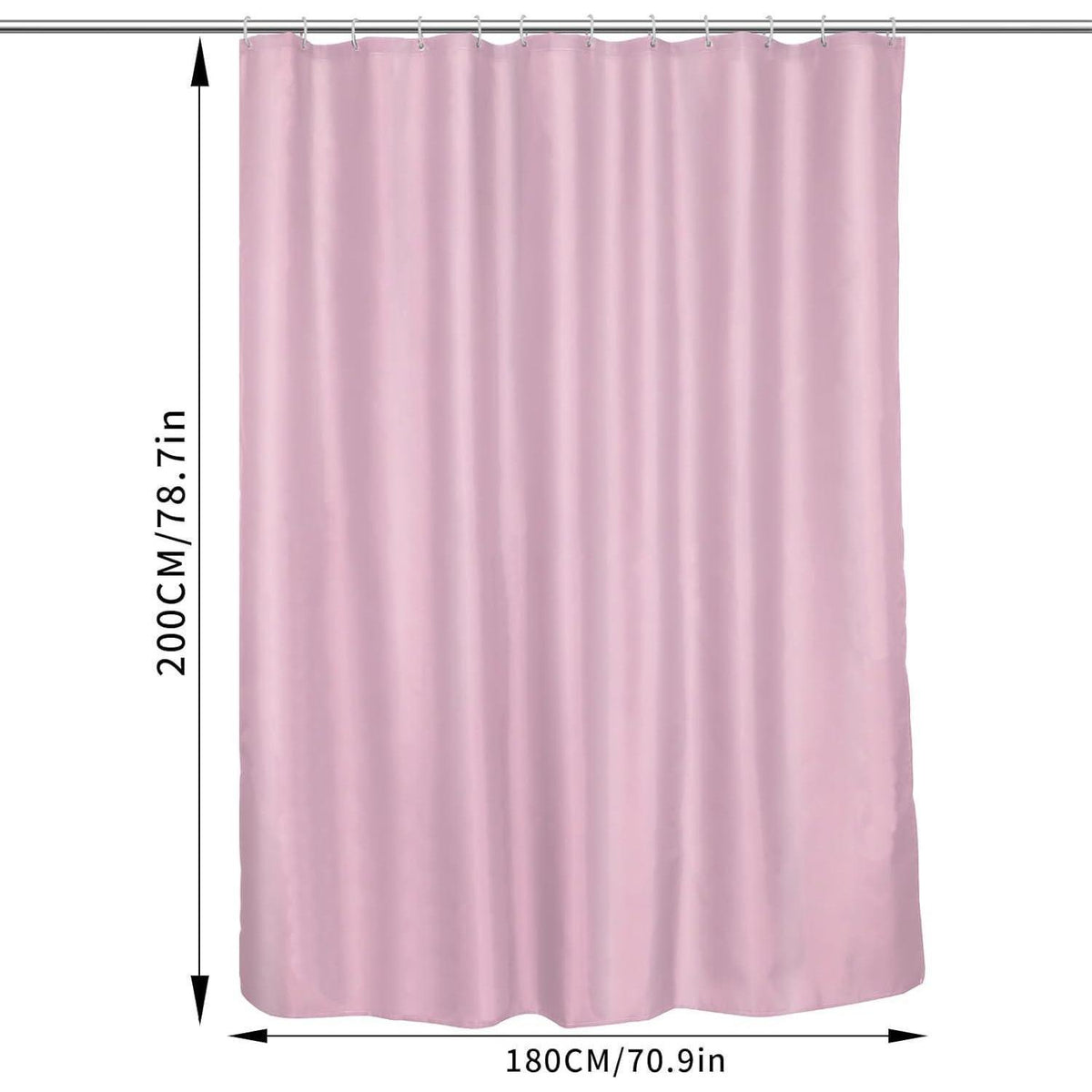 Wasserdichter Duschvorhang 180x200cm, Schnelltrocknend, Weiß (Rosa)