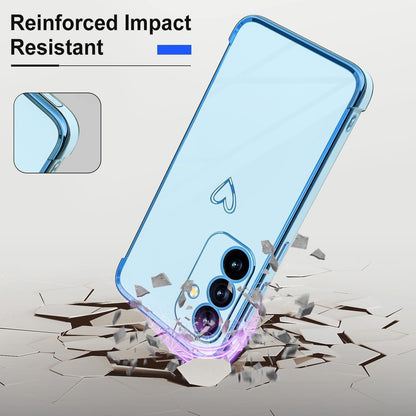 Samsung Galaxy A15 Hülle mit Herzmuster, galvanisiert, blau