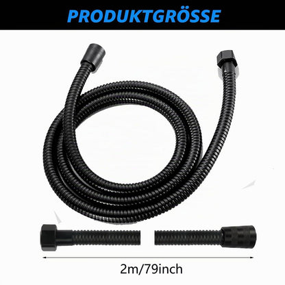 Duschschlauch Schwarz 2m Edelstahl Universal 1/2" Anschluss