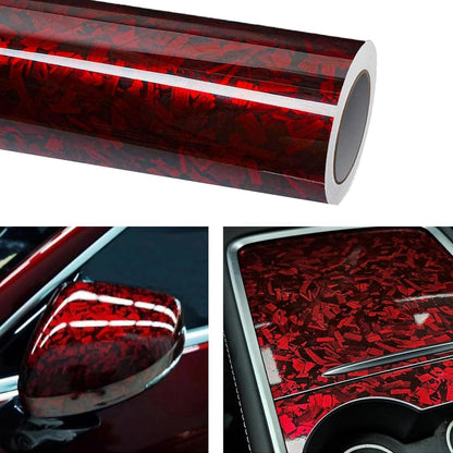 Geschmiedete Carbon Folie Rot – 150x30cm Selbstklebend