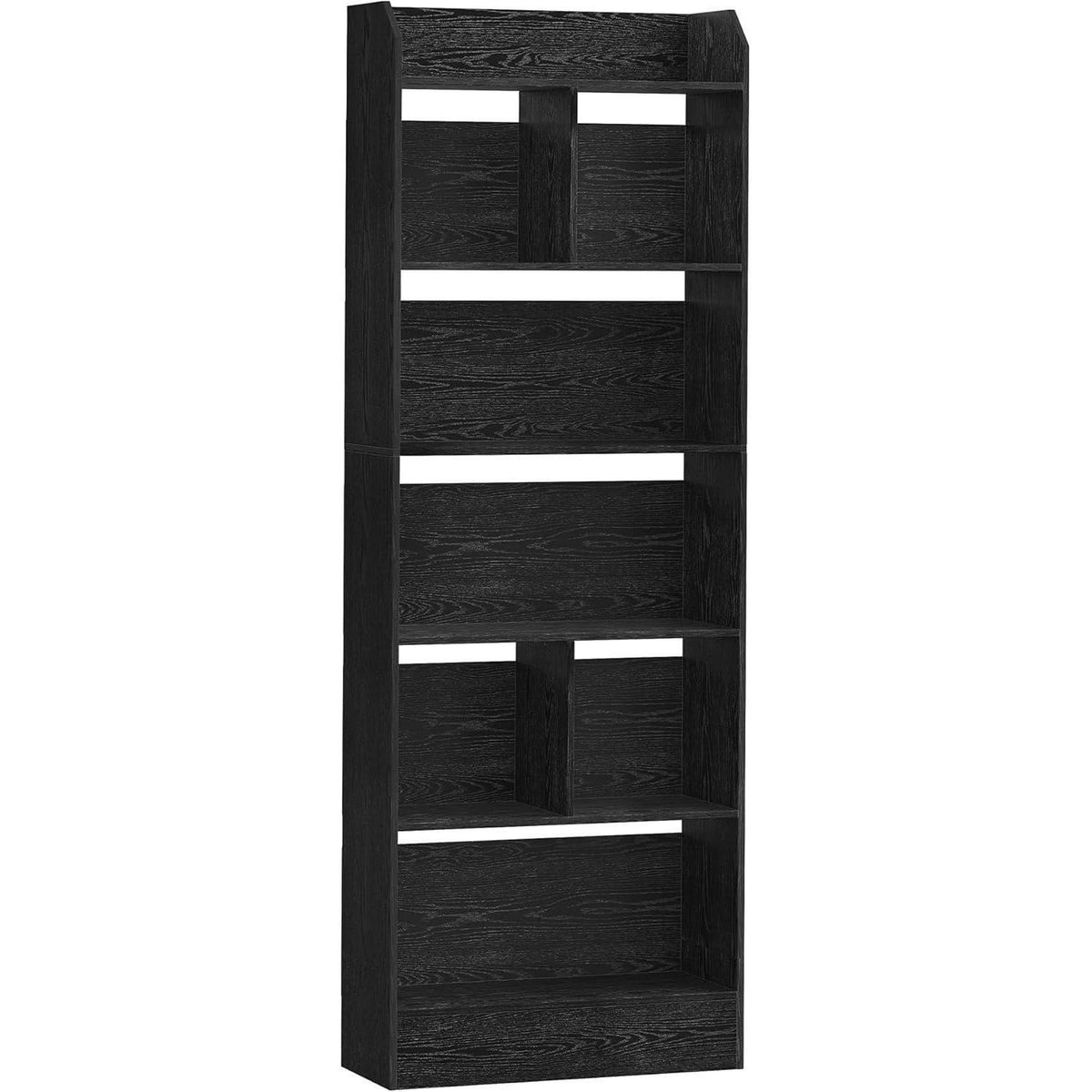 Schwarzes Bücherregal 6 Fächer – 24x60x170 cm | Standregal