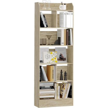 Bücherregal 6 Fächer Eichenbeige – Standregal für Wohnzimmer