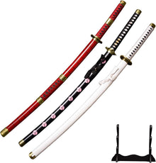 Samurai Schwert Anime Rollenspieler Set mit 3 Schwertern