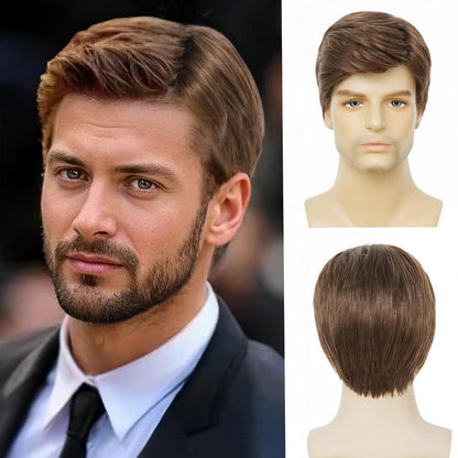 Herren Kurzhaar Perücke Braun – Natürliches Aussehen & Komfort