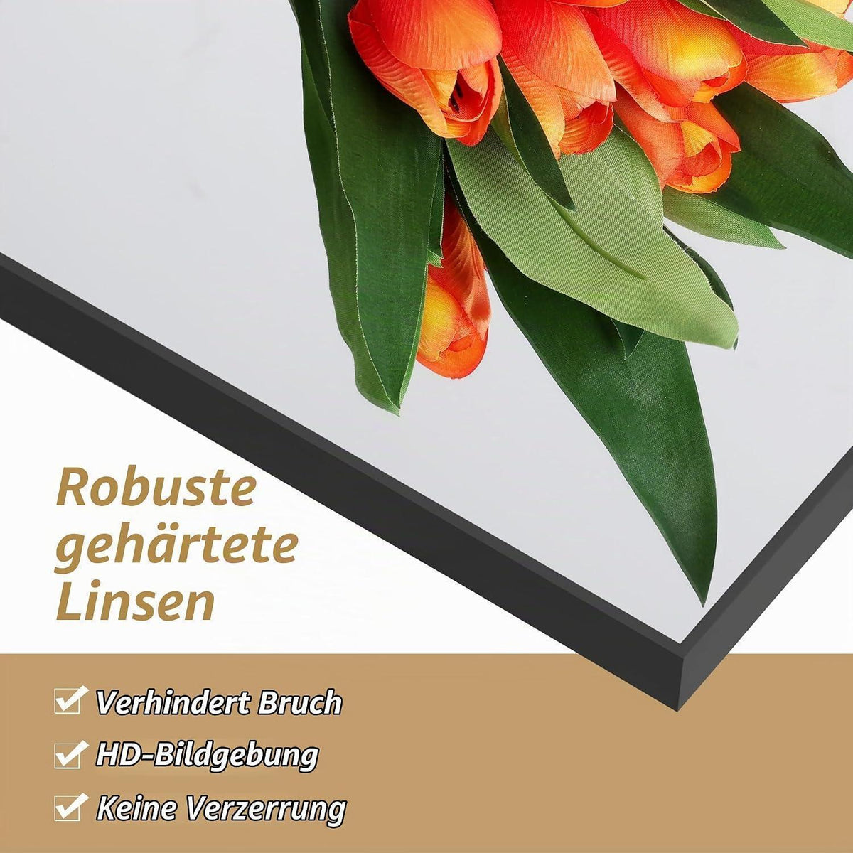 Standspiegel Schwarz 150x51cm – Gehärtetes Glas, PVC-Rahmen