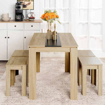 Esstisch Eiche-Schwarz 110x70cm – Esszimmertisch für 4 Personen