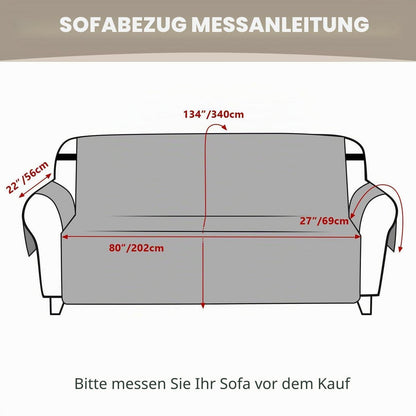 Sofaüberwurf 4 Sitzer wasserdicht rutschfest blassgrau
