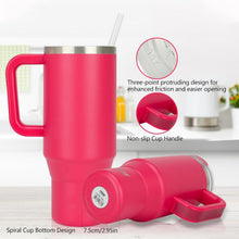 Travel Mug 1200ml Thermobecher mit Strohhalm Rosarot