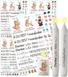 Kerzentattoo Vatertag Papa Geschenk DIY Stickerbogen A5