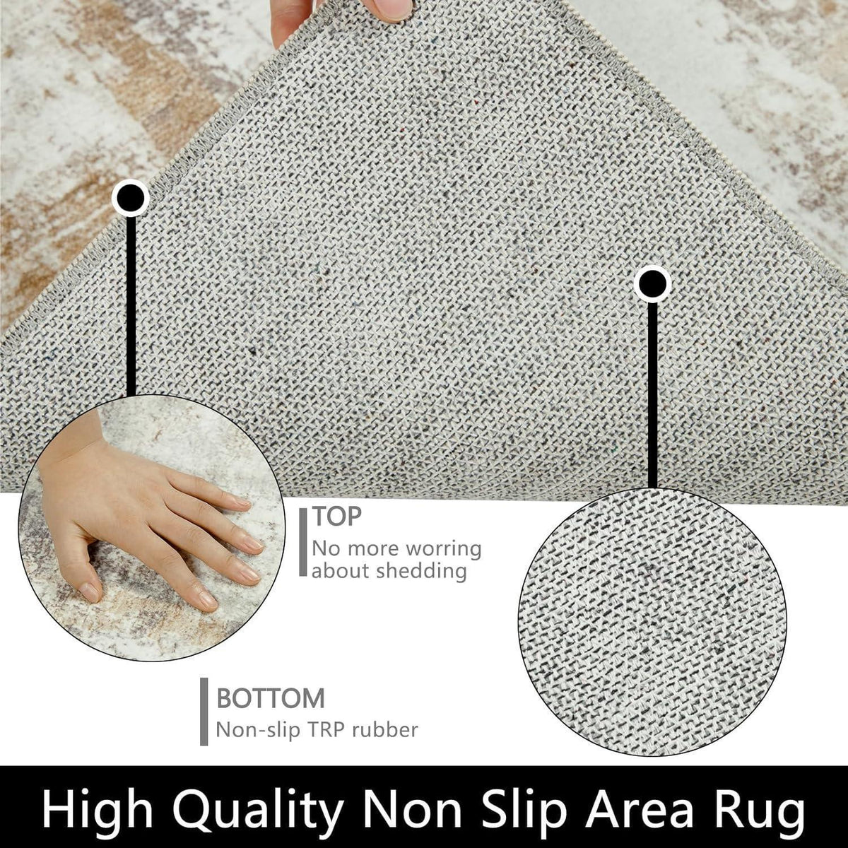 Wohnzimmer Teppich 160x230cm – Modern, Rutschfest & Waschbar