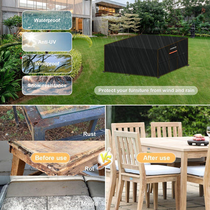 Wasserdichte Gartenmöbel Abdeckung 160x130x90cm – Winterfest & UV-Beständig