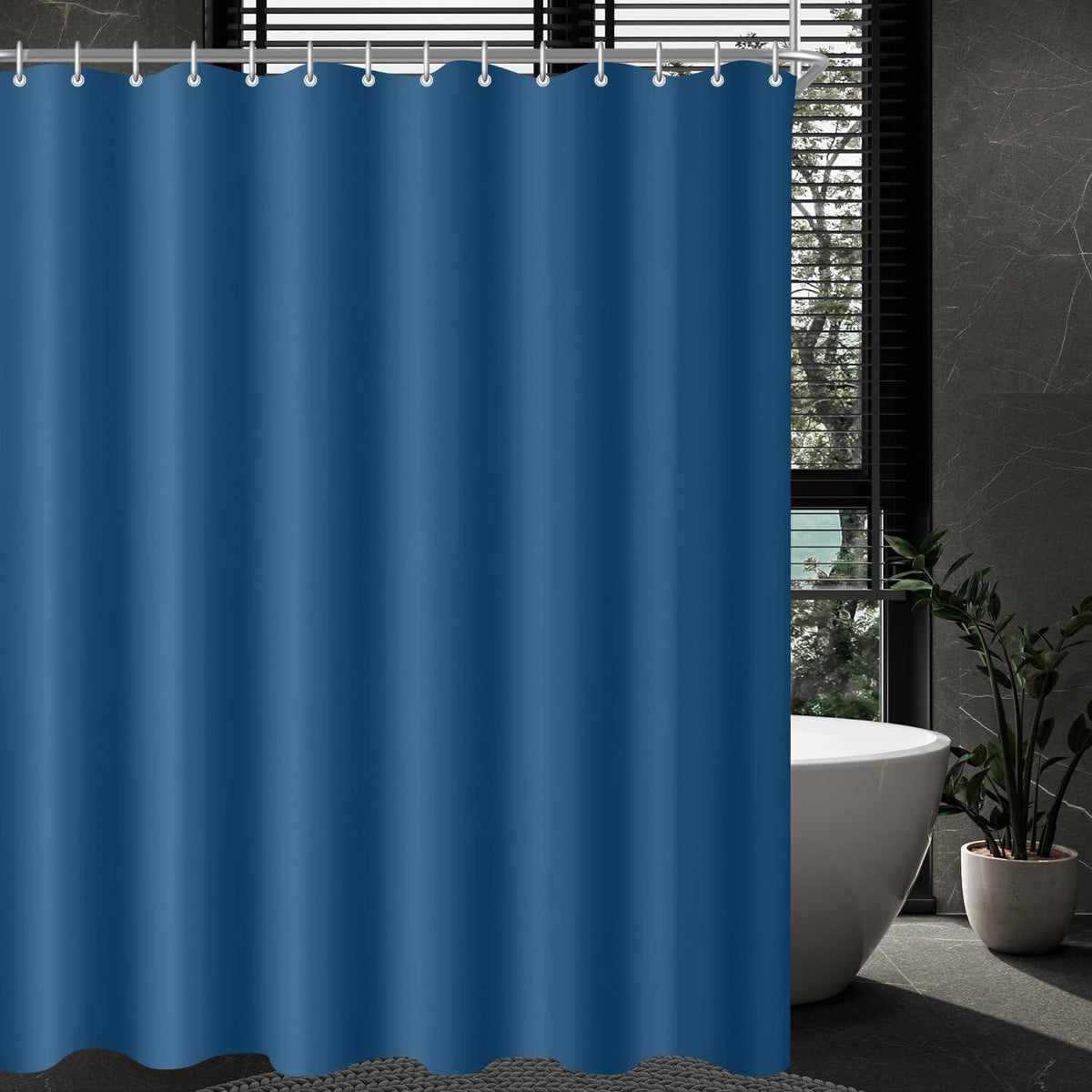 Duschvorhang Dunkelblau 200x200cm Antischimmel, Wasserabweisend