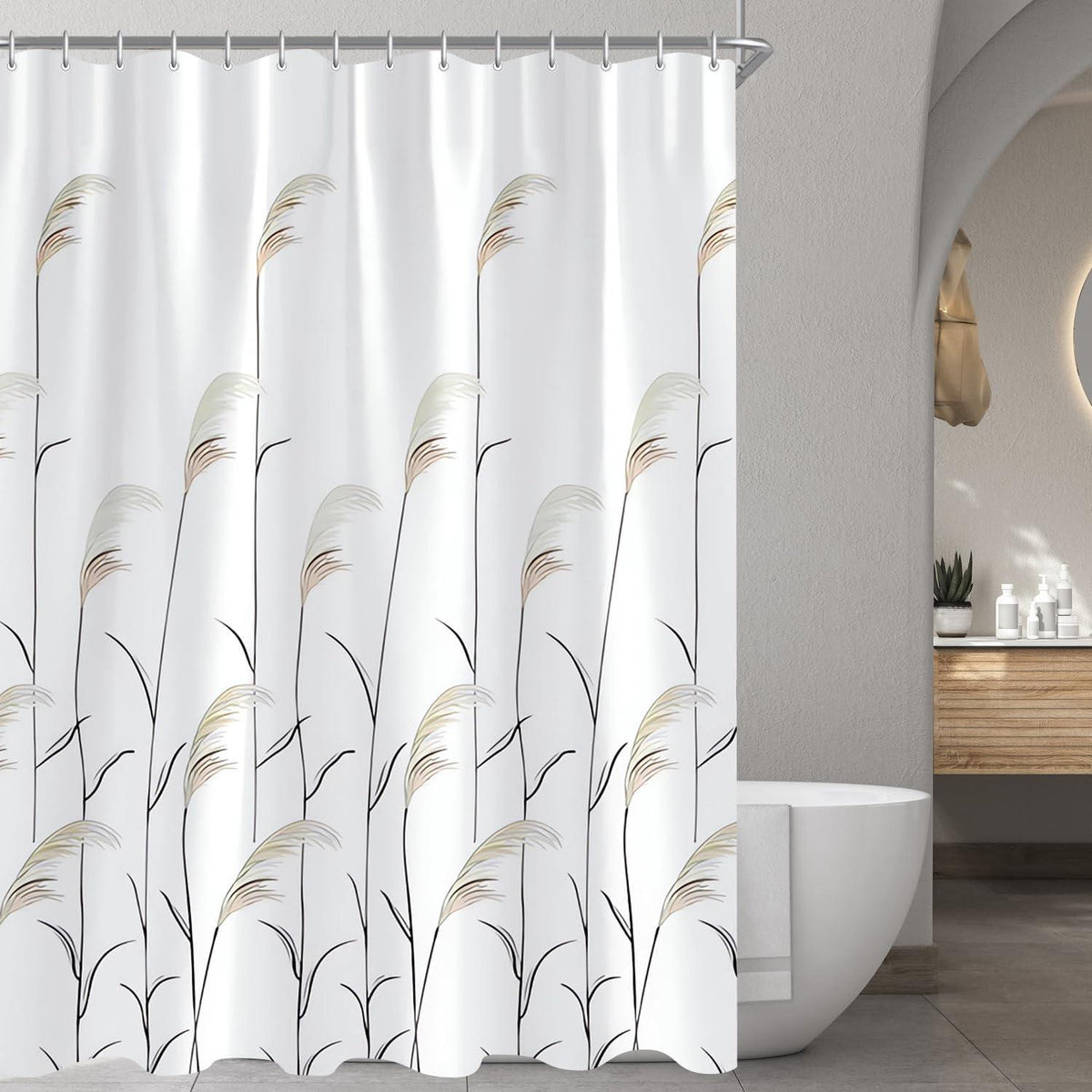 Duschvorhang 300x200cm Weizenohr Antischimmel Wasserabweisend Badezimmer