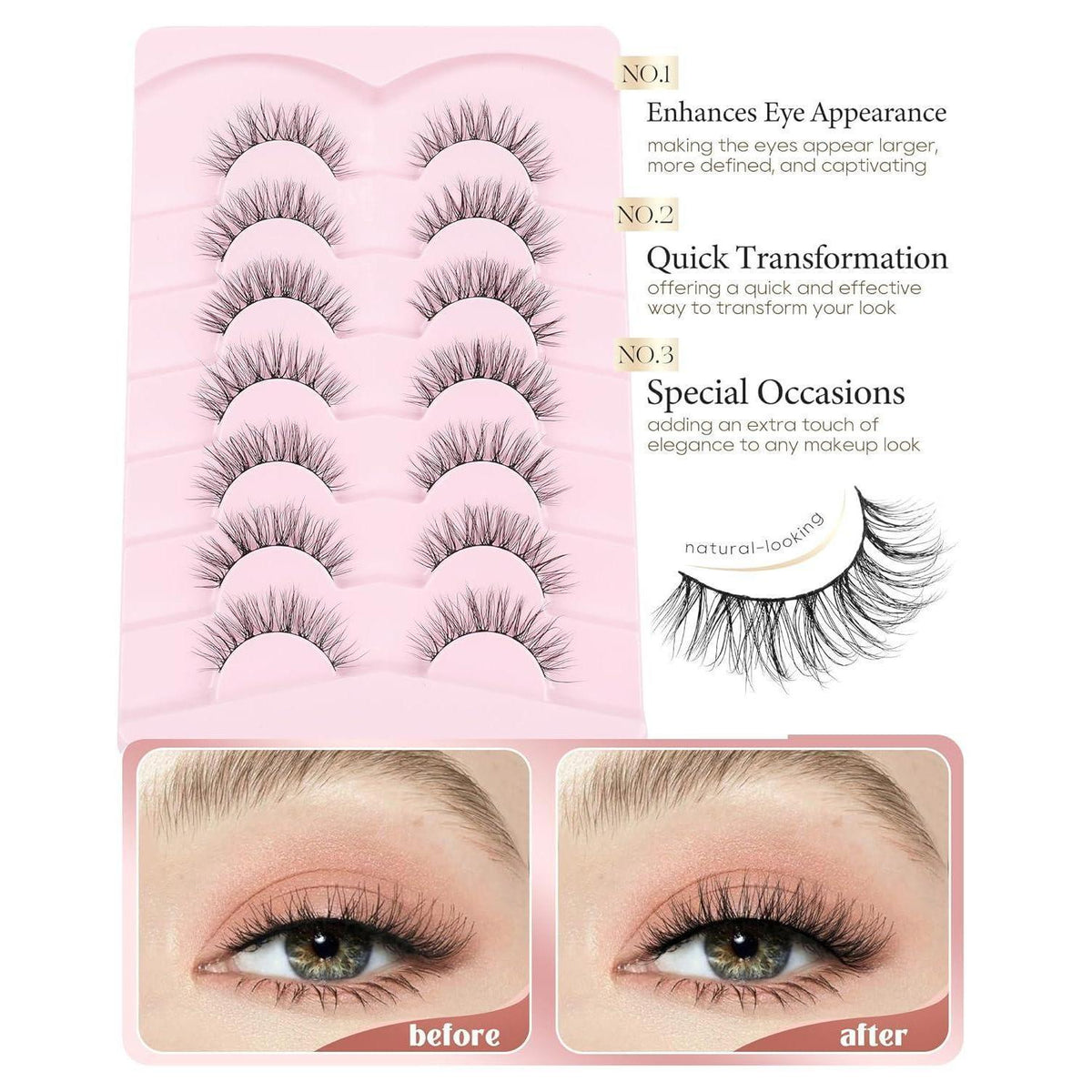 Natürliche Wispy Wimpern – Wiederverwendbar & für jeden Anlass