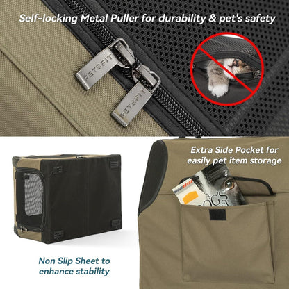 Faltbare Hundebox Auto – Verstellbar & Sicher in Armeegrün