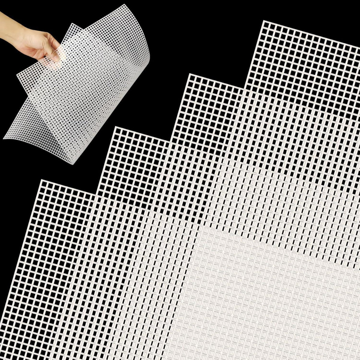 4er Set Kunststoff Leinwand Große Löcher 33x50,5 cm für Handarbeit